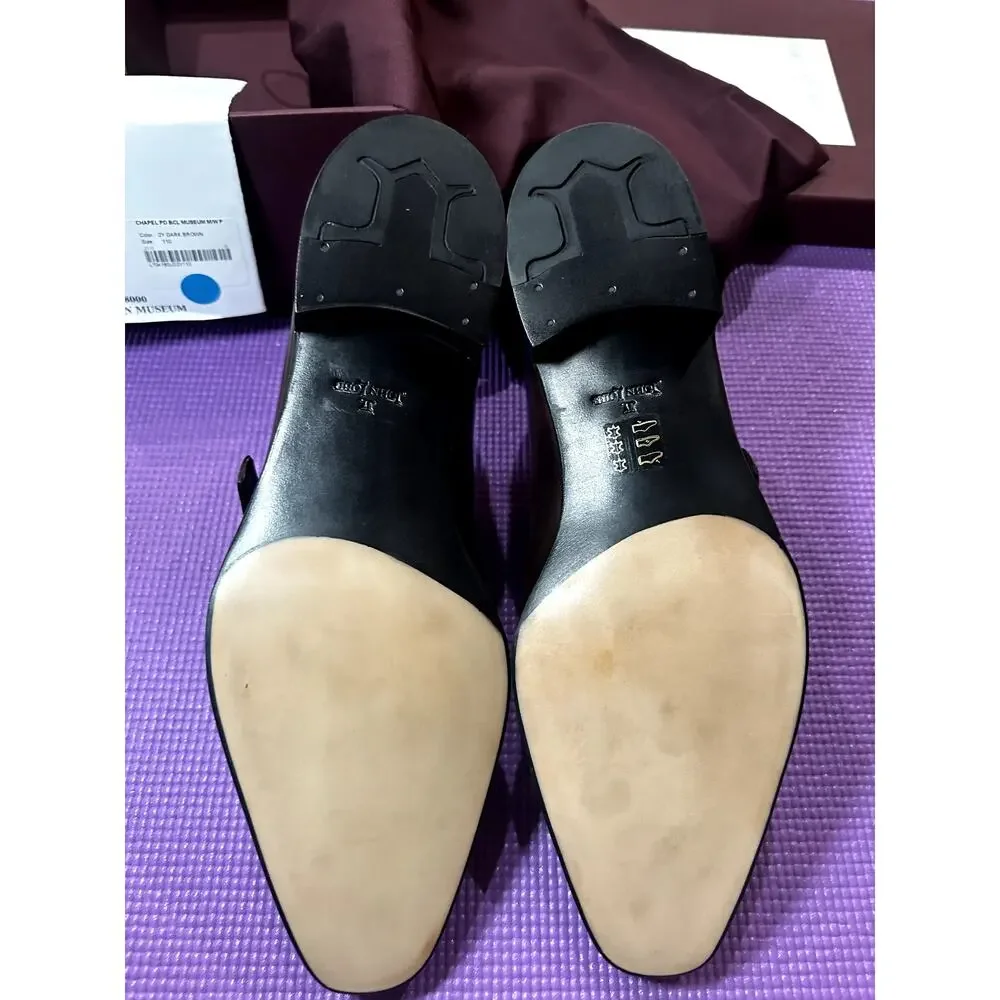 New John Lobb Chapel Double Monk Strap Shoes Dark Brown Museum Calf UK 11 US 12